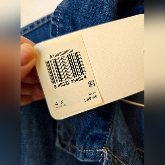 Levi's Jeans Denim Shirt Long Jacket Cotton Washed Blue Lightweight Size 4X - L - Picture 4 of 7